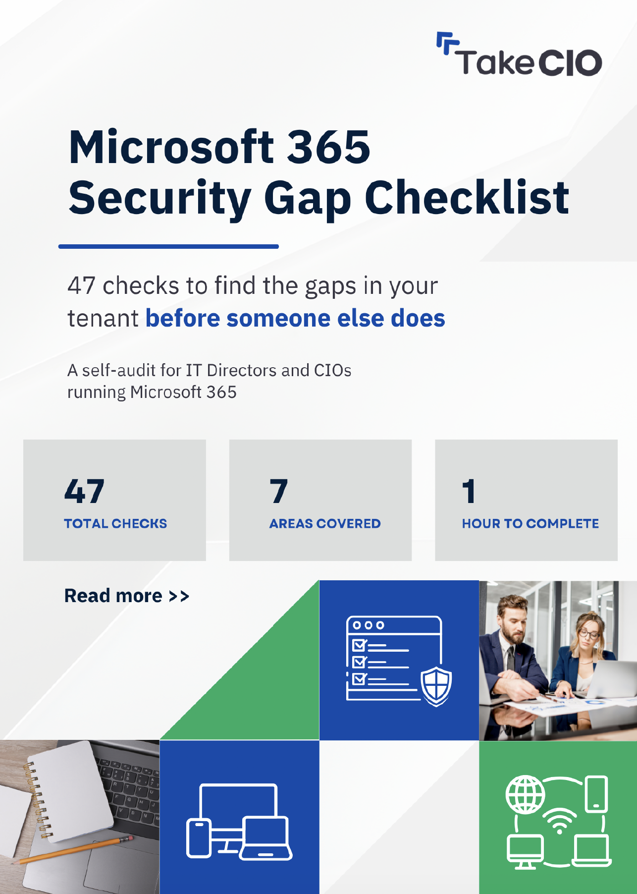 The Microsoft 365 Security Gap Checklist by TakeCIO, ebook cover